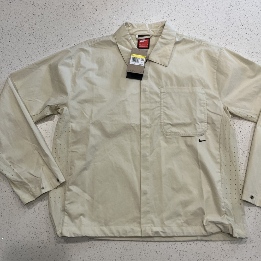 Nike Tech Button Down Shirt Jacket (Light Khaki) Small Men's HJ2936-234 NWT